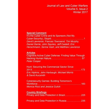 Journal of Law and Cyber Warfare, Volume 5, Issue 2