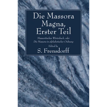 Die Massora Magna, Erster Teil