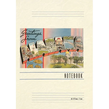 Vintage Lined Notebook Greetings from Alabama