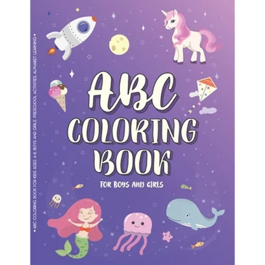 ABC Coloring Book for Kids Ages 4-8, Boys and Girls. Preschool activities, alphabet learning