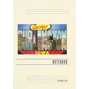 Vintage Lined Notebook Greetings from Burlington