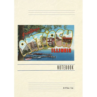 Vintage Lined Notebook Greetings from Antioch, Illinois