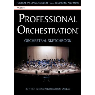 Professional Orchestration 16-Stave Unruled Orchestral Sketchbook
