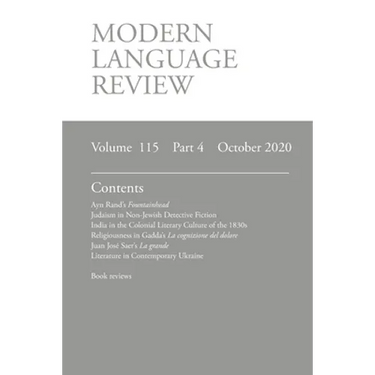 Modern Language Review (115: 4) October 2020