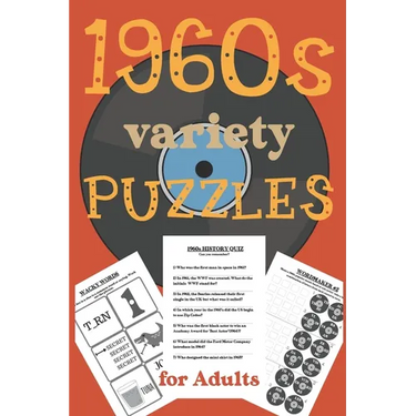 1960s Variety Puzzles for Adults: Travel Sized Word and Number Puzzles with Answers in Large Print