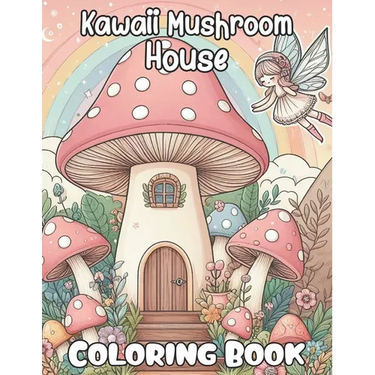 Kawaii Mushroom House Coloring book: Cute and Magical Mushroom houses Coloring Pages for all ages, Women, Teens, and Kids, Your Path to Stress Relief