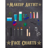 Makeup Artist Face Charts: Makeup cards to paint the face directly on paper with real make-up - Ideal for: professional make-up artists, vloggers