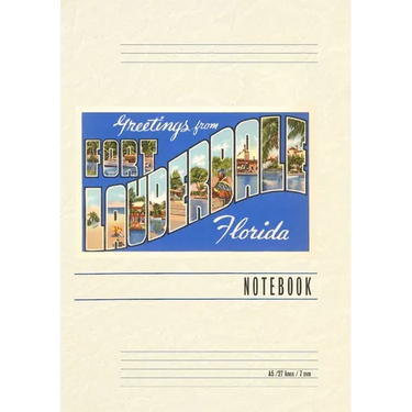 Vintage Lined Notebook Greetings from Ft. Lauderdale, Florida