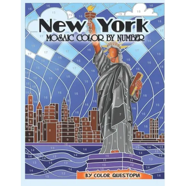 New York Mosaic Color By Number: Coloring Book for Adults