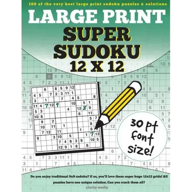 Large Print Super Sudoku 12x12: 100 12x12 super sudoku puzzles and solutions
