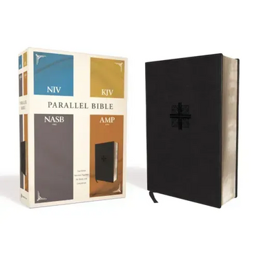 Niv, Kjv, Nasb, Amplified, Parallel Bible, Leathersoft, Black: Four Bible Versions Together for Study and Comparison