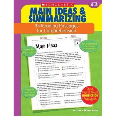 35 Reading Passages for Comprehension: Main Ideas & Summarizing: 35 Reading Passages for Comprehension