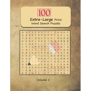 100 Extra-Large Print Word Search Puzzles: Jumbo Word Find and Seek Themed Brain Exercises for Adults and Seniors Volume 1