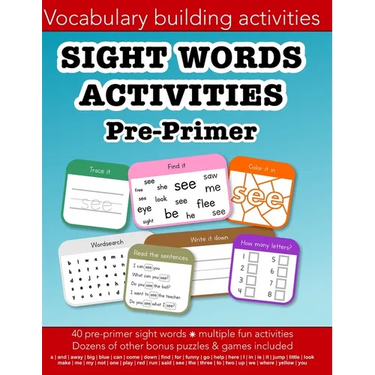 Sight Words Pre-primer vocabulary building activities: Education resources by Bounce Learning Kids