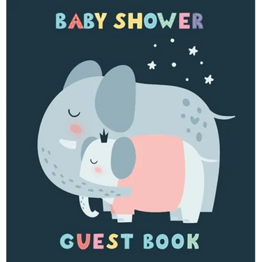 Mommy and Me: A Cute Elephant Mom and Baby Themed Square Hardcover Square Hardcover Baby Shower Guest Book for Girls - Includes Sign-In Pages, Wishes