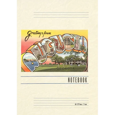 Vintage Lined Notebook Greetings from Augusta