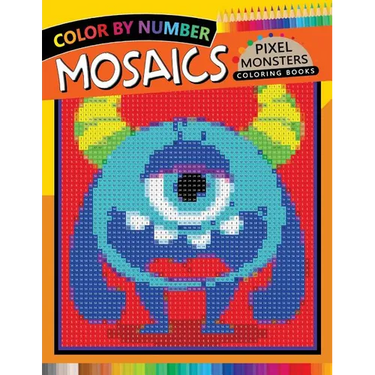 Pixel Monsters Mosaics Coloring Books: Color by Number for Adults Stress Relieving Design Puzzle Quest