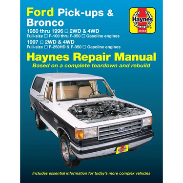 Ford F-100, F-150, F-250, F-350 Full-Size Pick-Ups & Bronco 1980-96; Ford F-250hd & F-350 1997