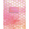 Hexagon: Quilt Design Graph Paper Pink Purple Watercolor with Gold Glitter Hexagons