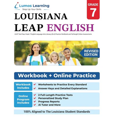 LEAP Test Prep: Grade 7 English Language Arts Literacy (ELA) Practice Workbook and Full-length Online Assessments: LEAP Study Guide