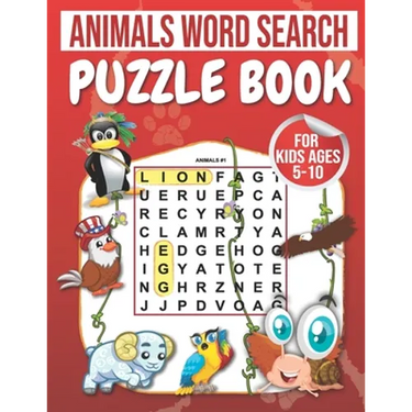 Animals Word Search: Puzzle Book For Kids Ages 5-10: 100 Large Print Word Search for kids: word search fo r5-10 year olds Activity Workbooks Age: 5,6,