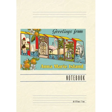 Vintage Lined Notebook Greetings from Anna Maria Island