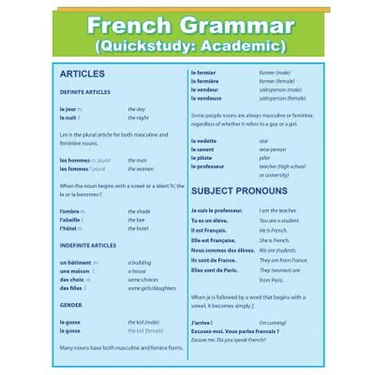French Grammar: Quick Study Academic