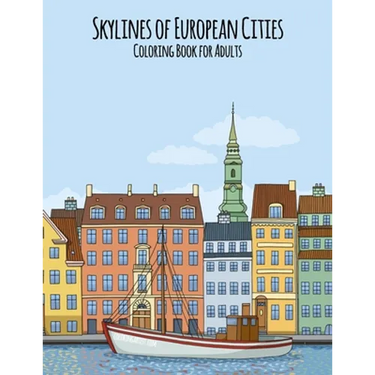 Skylines of European Cities Coloring Book for Adults