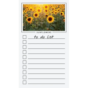 To Do List Notepad: Sunflowers, Checklist, Task Planner for Grocery Shopping, Planning, Organizing