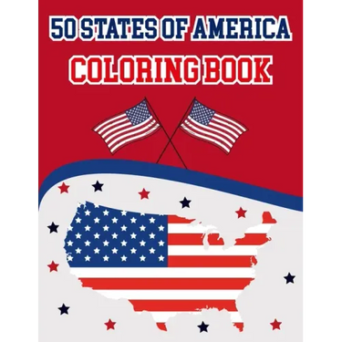 50 States Of America Coloring Book: The 50 States Maps Of United States America Coloring Book Map of United States 50 US States With History Facts Pat