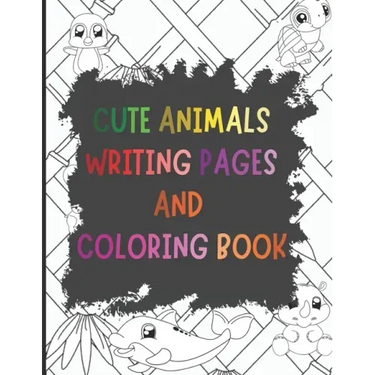 Cute Animals Writing Pages and Coloring Book: A Primary Story Handwriting Journal