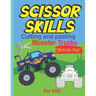 Scissor Skills Cutting and pasting Monster trucks activity pad for kids: my first cutting book, Monster trucks Coloring Book & Scissor Activities, Cut
