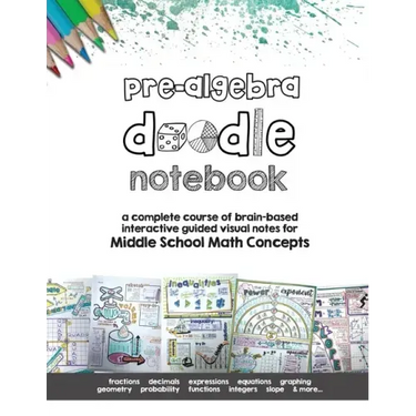 Pre Algebra Doodle Notes: a complete course of brain-based interactive guided visual notes for Middle School Math Concepts