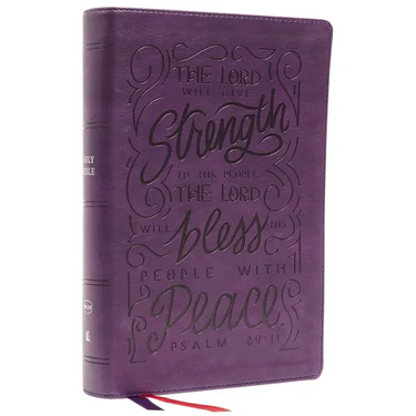 Nkjv, Giant Print Center-Column Reference Bible, Verse Art Cover Collection, Leathersoft, Purple, Red Letter, Comfort Print: Holy Bible, New King Jame