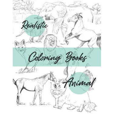Realistic animal coloring books: coloring book