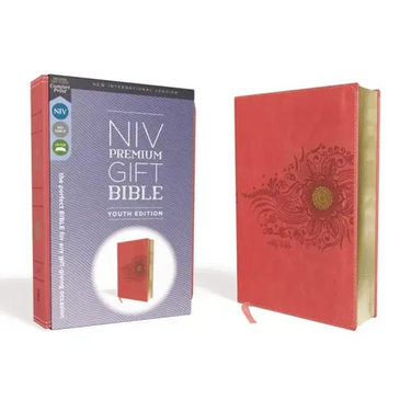 Niv, Premium Gift Bible, Youth Edition, Leathersoft, Coral, Red Letter Edition, Comfort Print: The Perfect Bible for Any Gift-Giving Occasion
