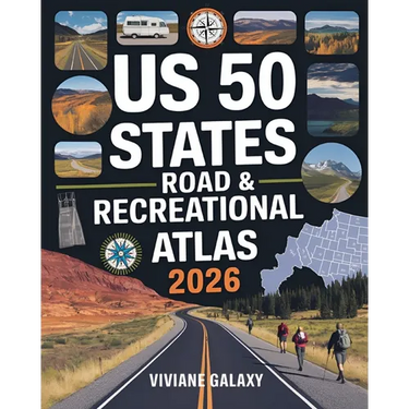 US 50 States Road & Recreational Atlas 2026: The Complete Tour Guide with Detailed Maps, Scenic Byways, RV Routes, Historic Landmarks, Campgrounds, Hi