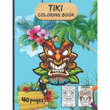 Tiki Coloring book: Traditional Hawaii/Polynesia Mythology Masks, Totems, and Traditional Art for Teenagers And Adults - Large Format