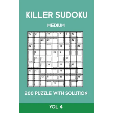 Killer Sudoku Medium 200 Puzzle WIth Solution Vol 4: Advanced Puzzle Sumdoku Book,9x9, 2 puzzles per page