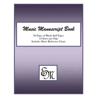 Music Manuscript Book (Purple): 96 pages, 12 staves: Includes Music Reference Charts