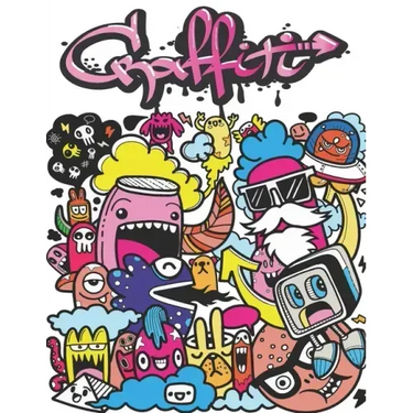 Graffiti: Street Art Coloring Book For Teens Adults, 50 Amazing Graffiti drawing, Calm & Relaxation