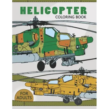 Helicopter Coloring Book for Adults: Large Print Adults Coloring Book Flowers and Mandala Stress Relieving Unique Design
