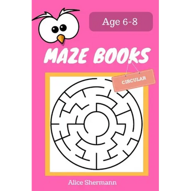 MAZE Book for Kids Ages 6-8: 50 Circular Maze Puzzle Games to Boost Kids' Brain, Pocket Size 6x9 Inch, Large Print