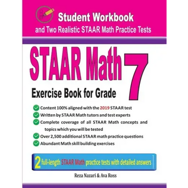 STAAR Math Exercise Book for Grade 7: Student Workbook and Two Realistic STAAR Math Tests