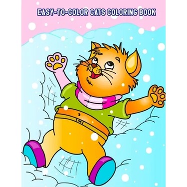 Easy-To-Color Cats Coloring Book: Beautiful Cats Designs for Stress Relief and Relaxation for Kids Ages 4-8