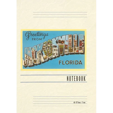Vintage Lined Notebook Greetings from Jacksonville, Florida