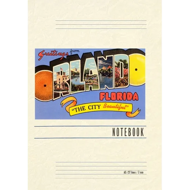 Vintage Lined Notebook Greetings from Orlando, Florida