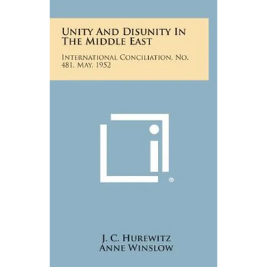 Unity and Disunity in the Middle East: International Conciliation, No. 481, May, 1952