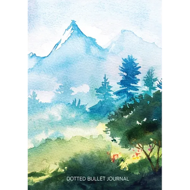 Watercolor Hillside - Dotted Bullet Journal: Medium A5 - 5.83X8.27