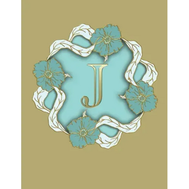 J: 100 Pages 8.5" X 11" Monogram Notebook College Ruled Line Paper